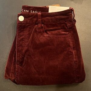 American Eagle MAROON curvy hi-rise jegging